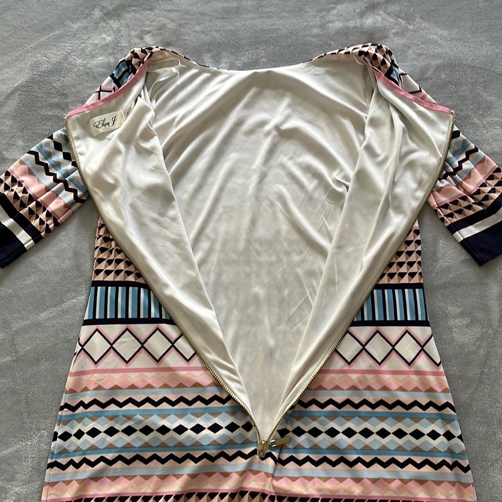 Eliza J Geometric Print Dress Pastel Size 6 - Picture 5 of 16